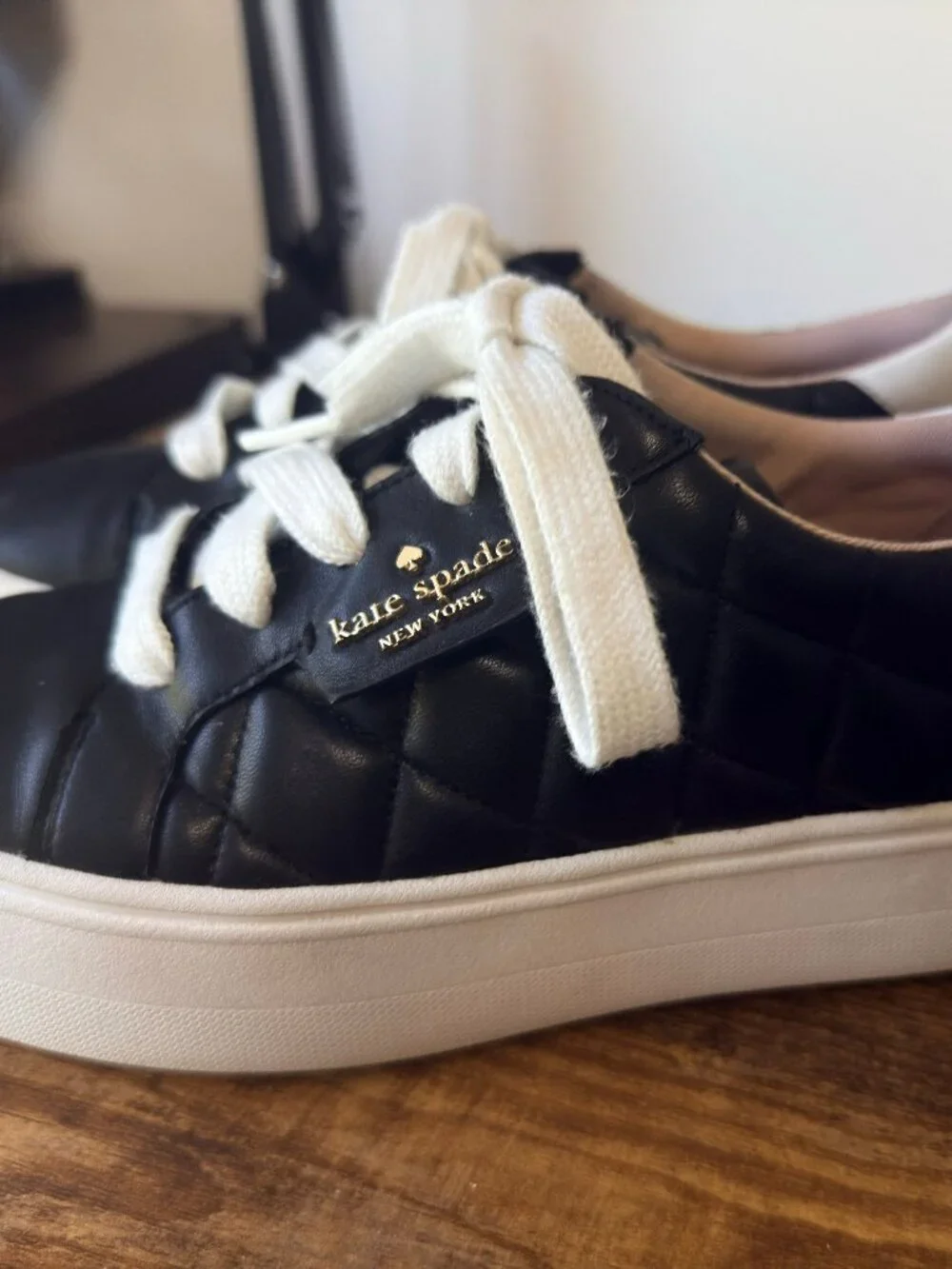 Kate Spade platform Quilted Black & White Sneakers